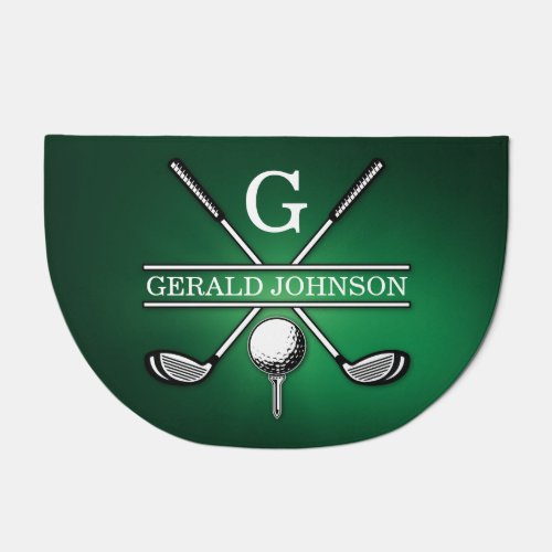 Custom Elegant Golf Monogram Design Doormat