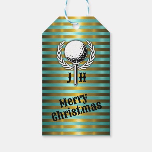 Custom Elegant Golf Monogram Design Gift Tags