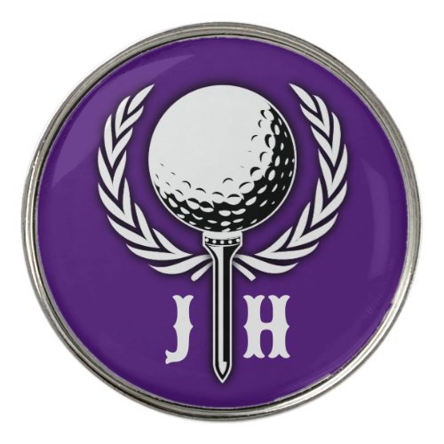 Custom Elegant Golf Monogram Design Golf Ball Marker
