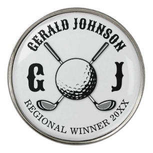 Custom Elegant Golf Monogram Design Golf Ball Marker