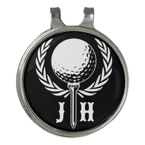 Custom Elegant Golf Monogram Design Golf Hat Clip