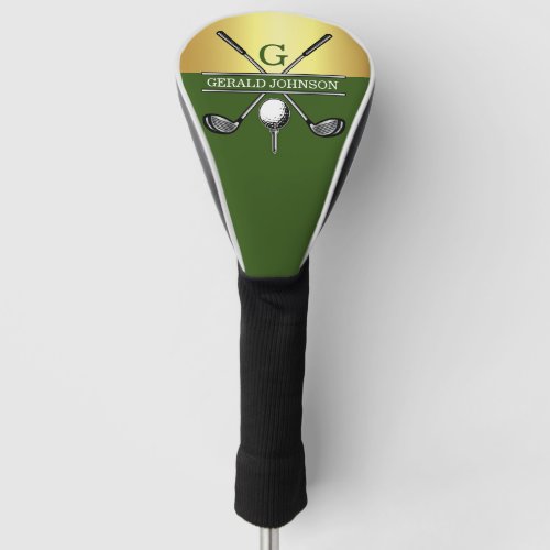 Custom Elegant Golf Monogram Design Golf Head Cover