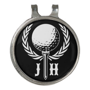Custom Elegant Golf Monogram Design Hat Clip