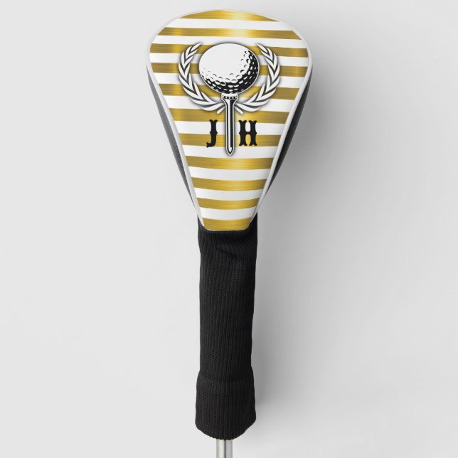 Custom Elegant Golf Monogram Design Head Cover (Front)