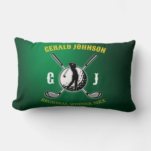 Custom Elegant Golf Monogram Design Lumbar Pillow