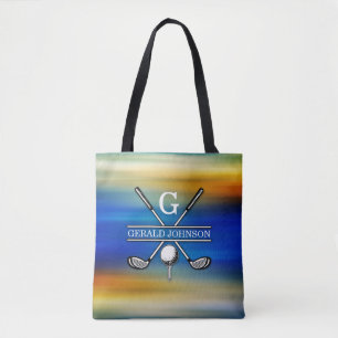 Custom Elegant Golf Monogram Design Tote Bag