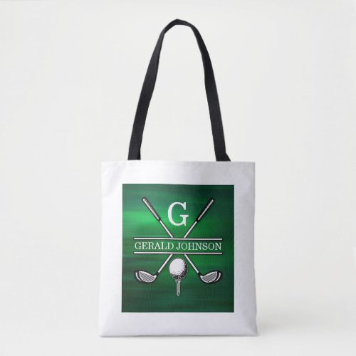 Custom Elegant Golf Monogram Design Tote Bag