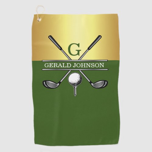 Custom Elegant Golf Monogram Golf Towel