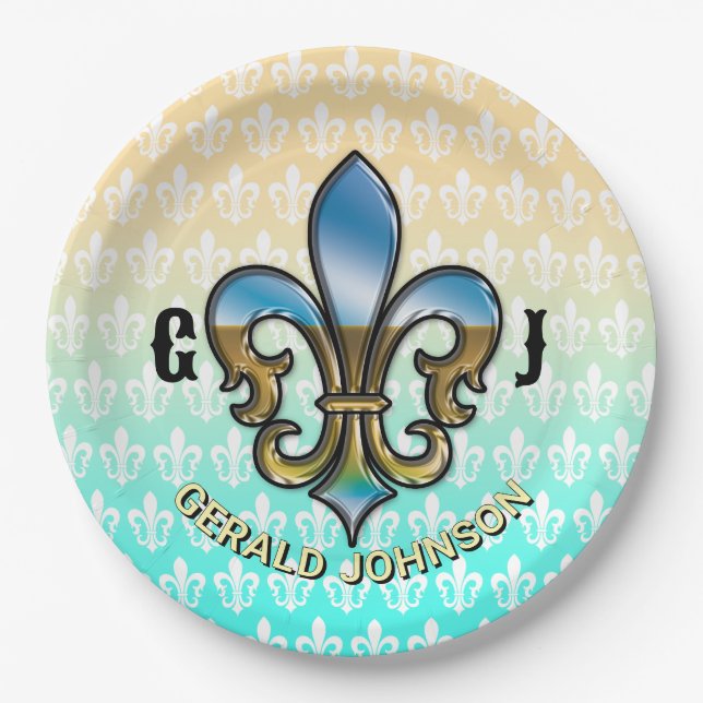 Custom Elegant Golf Party Design Paper Plates (Front)