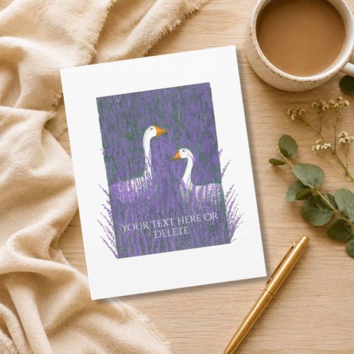 Custom Elegant Goose in a Lavender Garden Art  Postcard