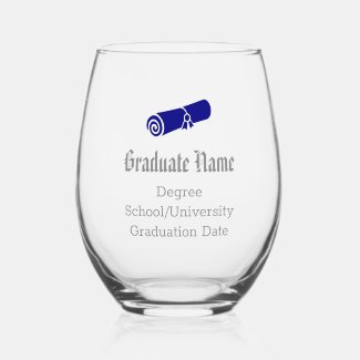 Custom Elegant Graduation Diploma Blue Gold