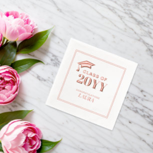 Custom Elegant Graduation Foil Stamped Napkins