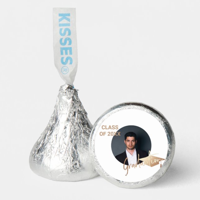 Custom Elegant Graduation Photo Edible Food Gifts Hershey®'s Kisses® (Front)