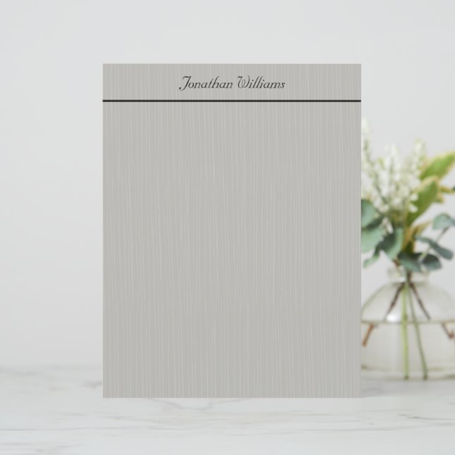 Custom Elegant Gray Business Stationery (Standing Front)