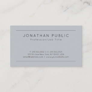 Custom Elegant Grey Modern Minimalistic Template Business Card