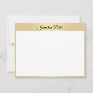Custom Elegant Hand Gold Script Text Template Flat