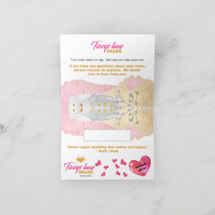 CUSTOM Elegant Handmade Bead Jewelry Thank You R1 Card