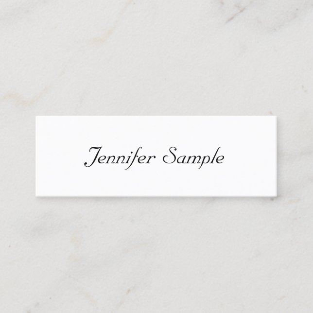 Custom Elegant Handwritten Script Professional Mini Business Card (Front)