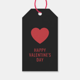 CUSTOM Elegant Happy Valentine's Day Red Heart Gift Tags