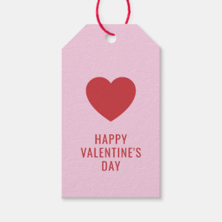 CUSTOM Elegant Happy Valentine's Day Red Heart Gift Tags