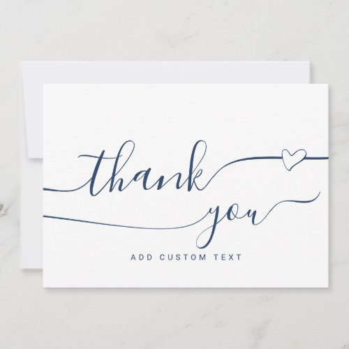 Custom Elegant Heart Calligraphy Thank You Cards