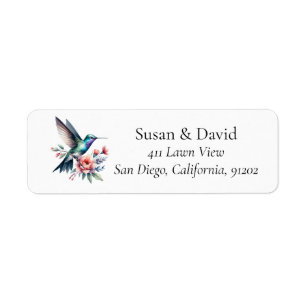 Custom Elegant Hummingbird Floral Label
