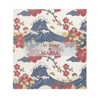 Custom Elegant Japanese Kimono Pattern Notepad