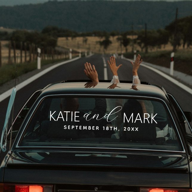 Custom Elegant Just Married Car Wedding Banner  Window Cling (Custom Elegant Just Married Car Wedding Banner Window Cling)
