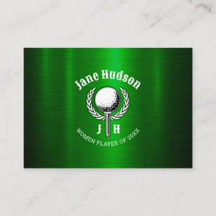 Custom Elegant Ladies Golf Monogram Design Business Card