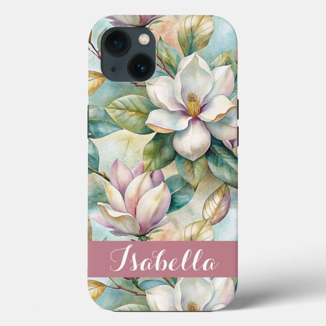 Custom Elegant Magnolias Case-Mate iPhone Case (Back)