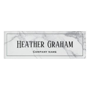 Custom Elegant Marble Design Name Tag