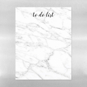 Custom elegant marble stone print to do list magnetic dry erase sheet