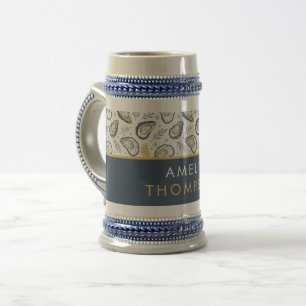 Custom Elegant Marine Oysters Beer Stein