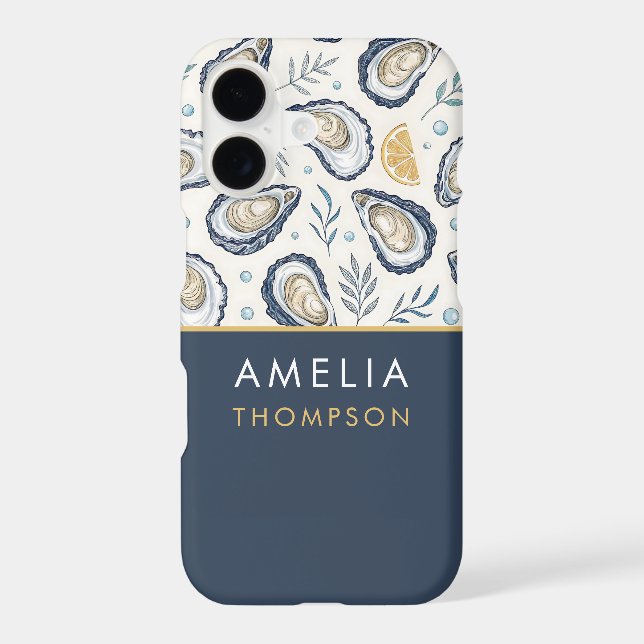 Custom Elegant Marine Oysters Case-Mate iPhone Case (Back)