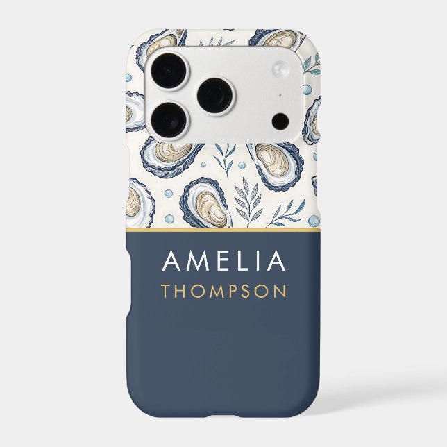 Custom Elegant Marine Oysters Case-Mate iPhone Case (Back)