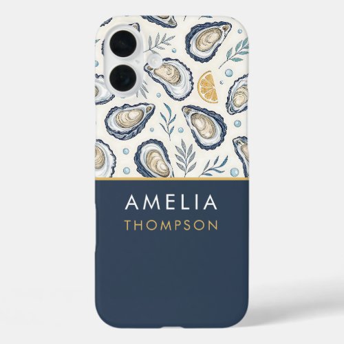 Custom Elegant Marine Oysters iPhone 16 Plus Case