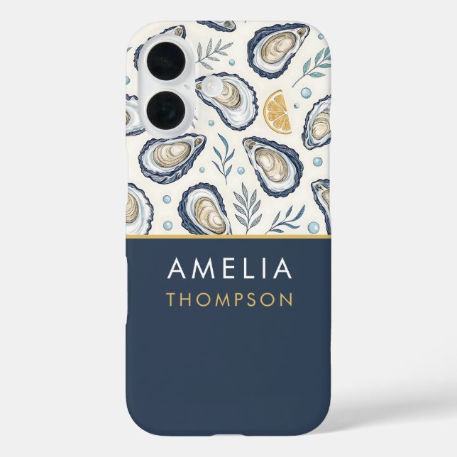 Custom Elegant Marine Oysters Case-Mate iPhone Case (Back)