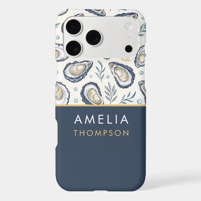 Custom Elegant Marine Oysters Case-Mate iPhone Case (Back)