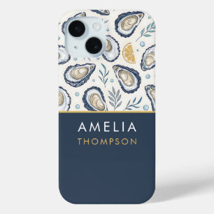 Custom Elegant Marine Oysters iPhone 15 Case