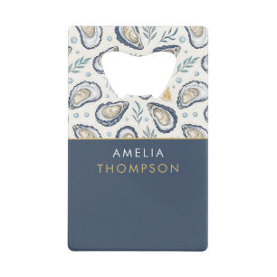 Custom Elegant Marine Oysters Credit Card Bottle Opener