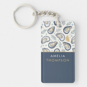 Custom Elegant Marine Oysters Keychain