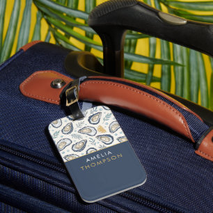 Custom Elegant Marine Oysters Luggage Tag