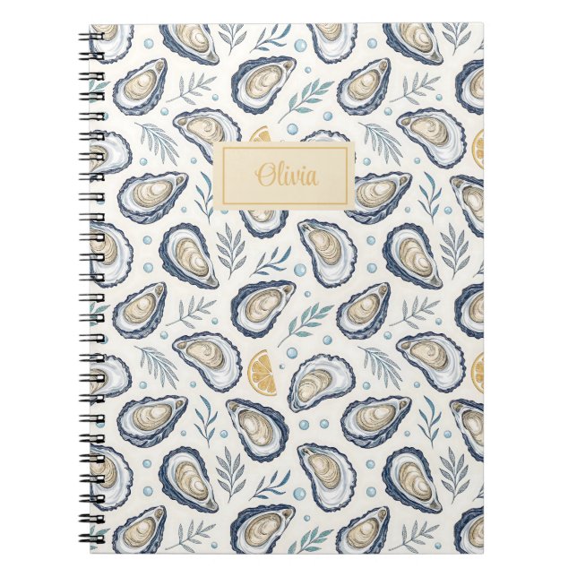 Custom Elegant Marine Oysters Notebook (Front)
