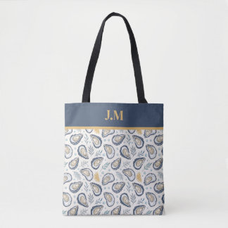 Custom Elegant Marine Oysters Tote Bag