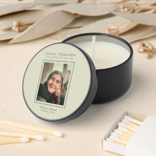 Custom Elegant Memorial Tribute for Loved One Mini Candle Favors