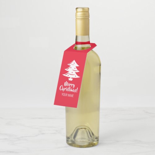 Custom elegant Merry Christmas paper bottle hanger