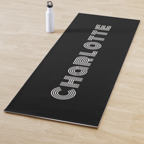 Custom Elegant Minimal Black And White Yoga Mat