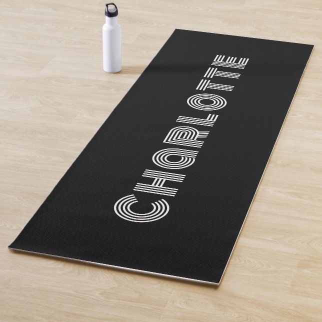 Custom Elegant Minimal Black And White Yoga Mat (In Situ)