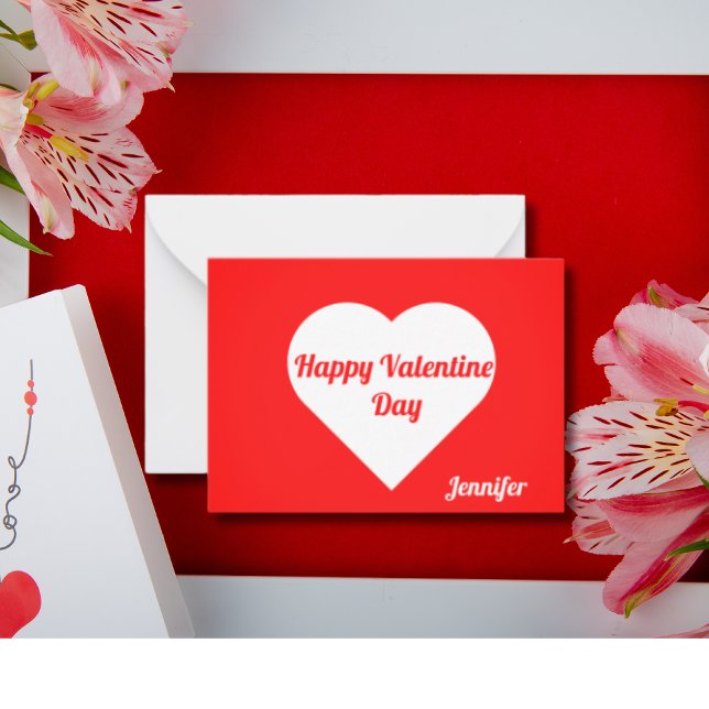 Custom  Elegant Minimalist Calligraphy valentine  Note Card (Creator Uploaded)