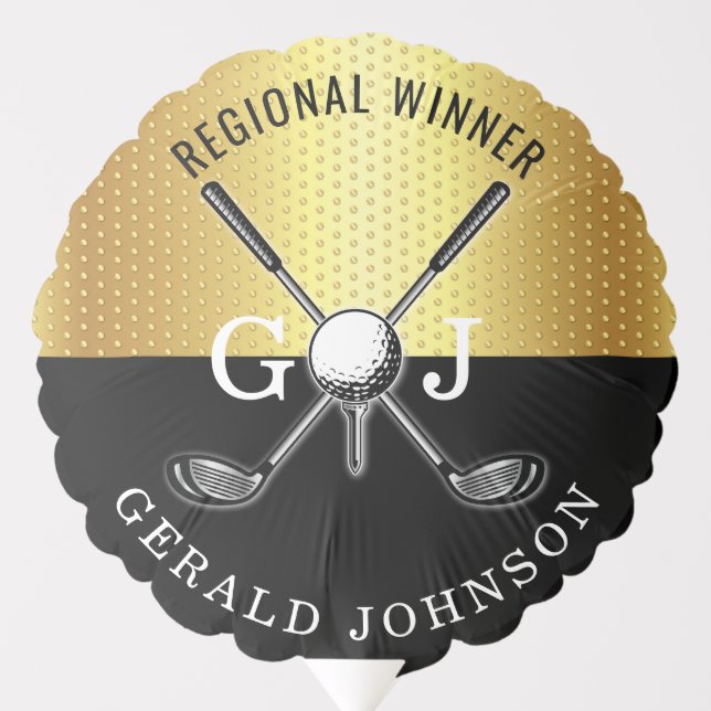Custom Elegant Minimalist Golf Monogram Design Balloon (Front)